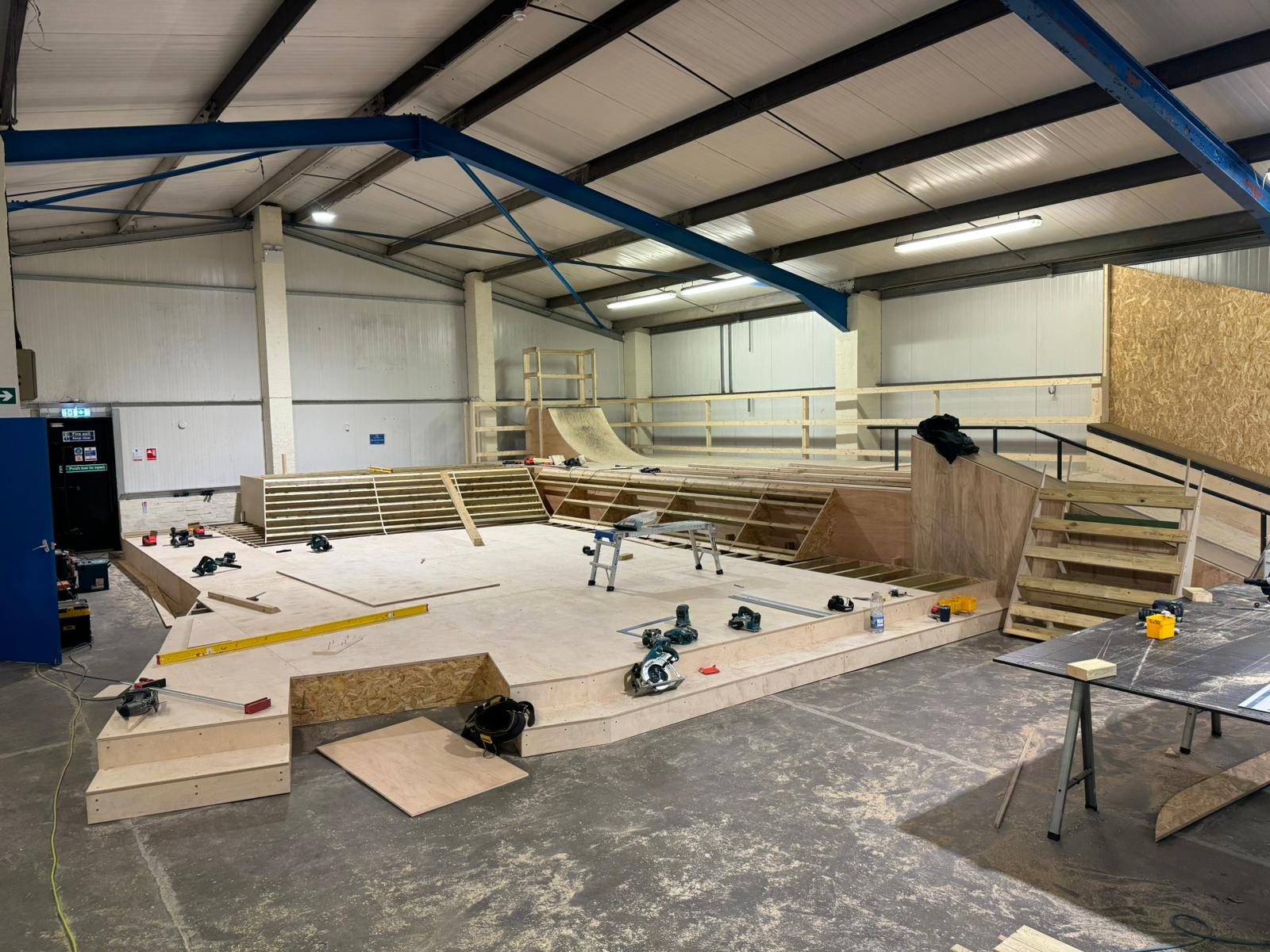 Construction at The Warehouse Skatepark